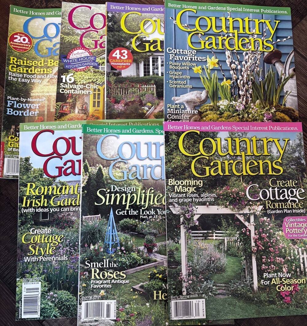 7 Country Gardens Y2K Spring Cottage Romantic Magazine Lot Early 2000's
